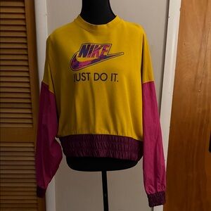 Nike Yellow and Purple Just Do It Sweatshirt